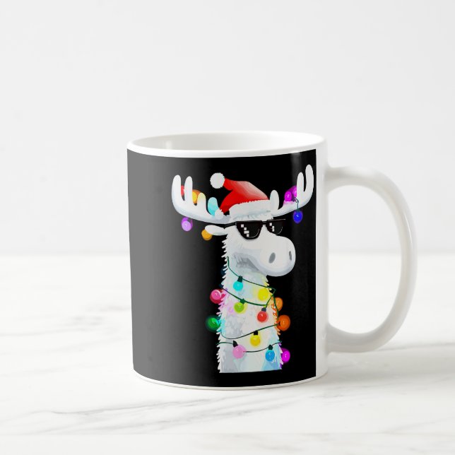 Mug Funny Christmas Moose With Sungles And Holiday Lig (Droite)