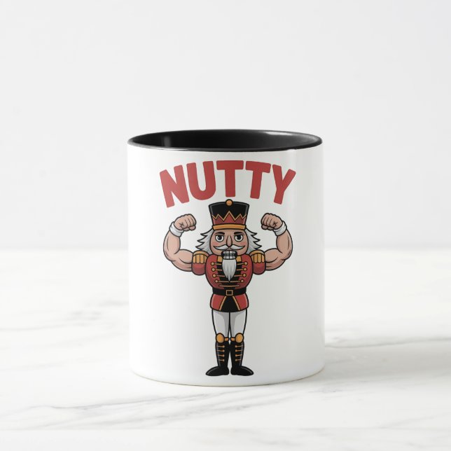 Mug Funny Christmas Nutcracker Nuty Natural Fitness (Centre)