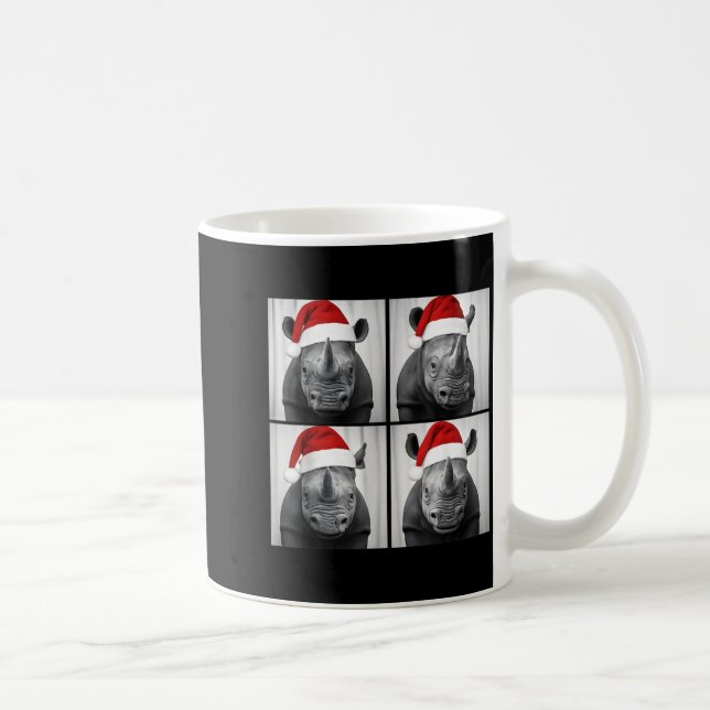 Mug Funny Christmas Rhinoceros Santa Photo Booth Safar (Droite)