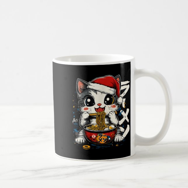 Mug Funny Christmas Santa Cat Ramen Japanese Kawaii An (Droite)