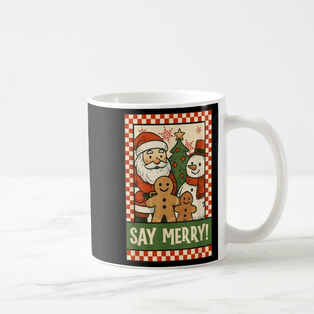 Mug Funny Christmas Santa Gingerbread Snowman Selfie S (Droite)