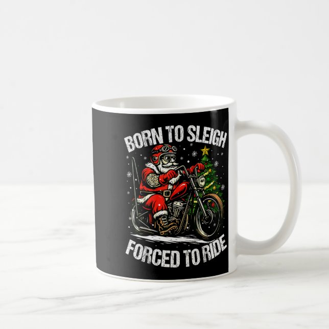 Mug Funny Christmas Santa Riding Motorcycle Bike Biker (Droite)