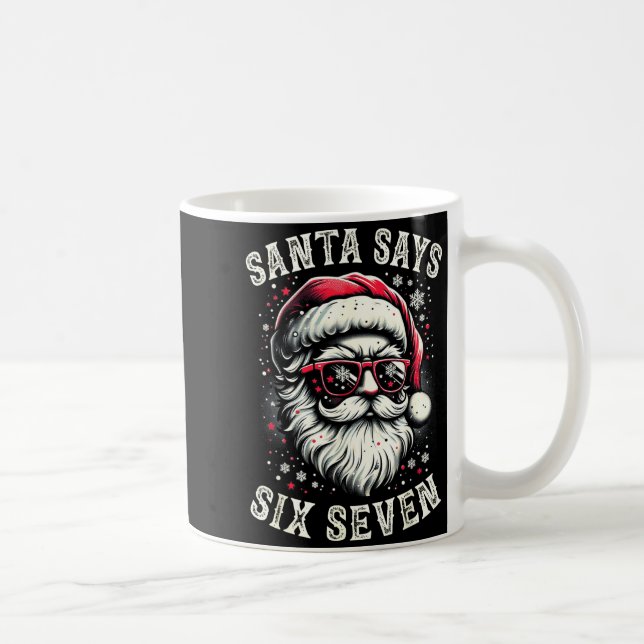 Mug Funny Christmas Santa Six Seven 6-7 Meme Brain Rot (Droite)