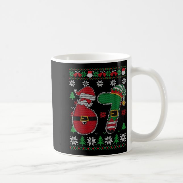 Mug Funny Christmas Six Seven 67 Meme Santa Elf Retro  (Droite)