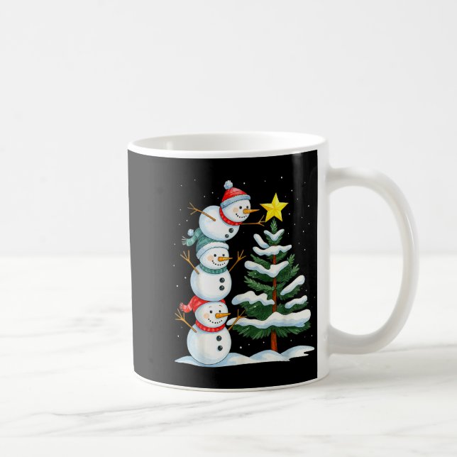 Mug Funny Christmas Snowman Topper Tree Holiday Family (Droite)