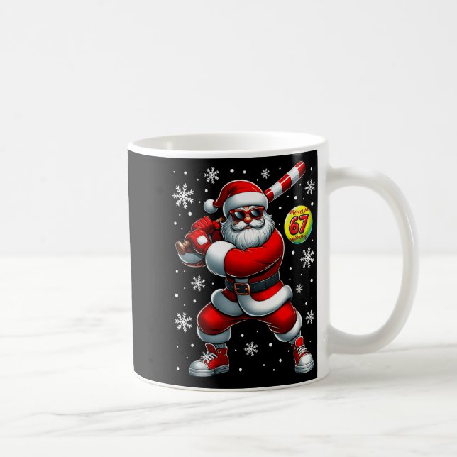 Mug Funny Christmas Softball Cool Santa Claus 6 7 Meme (Droite)