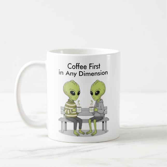Mug Funny Coffee and Aliens (Gauche)