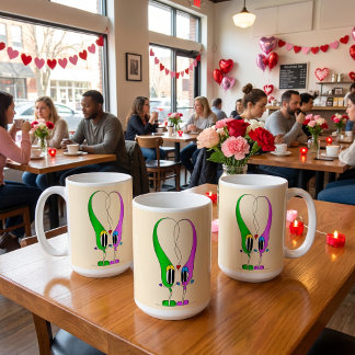 Mug Funny, Colorful, Cute, Cartoon Valentine Heart