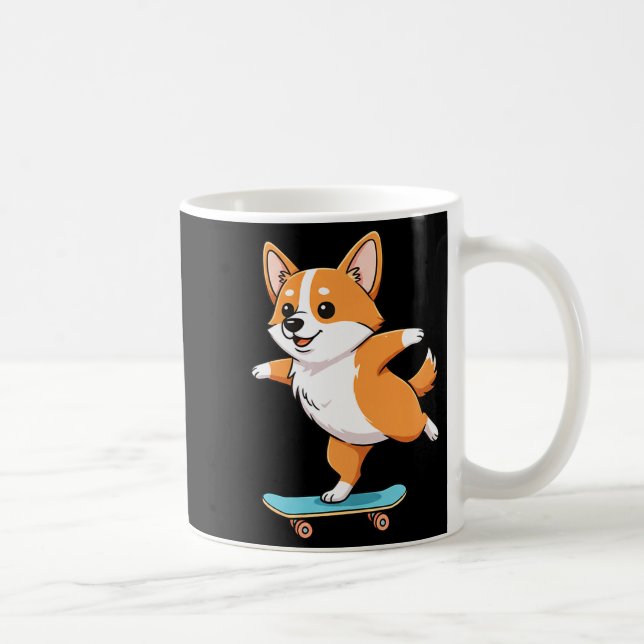 Mug Funny Corgi Skater Skateboard Ballerina Mom Dad Ki (Droite)