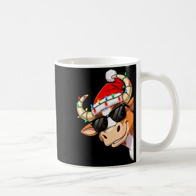 Mug Funny Cow Christmas Cool Longhorn Santa Cow Hat Ho (Droite)