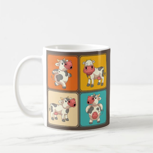 Mug Funny Cow Lover ferme animal fermier pop art cow  (Gauche)