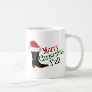 Mug Funny Cowboy Joyeux Noël Y'all Texas Humour