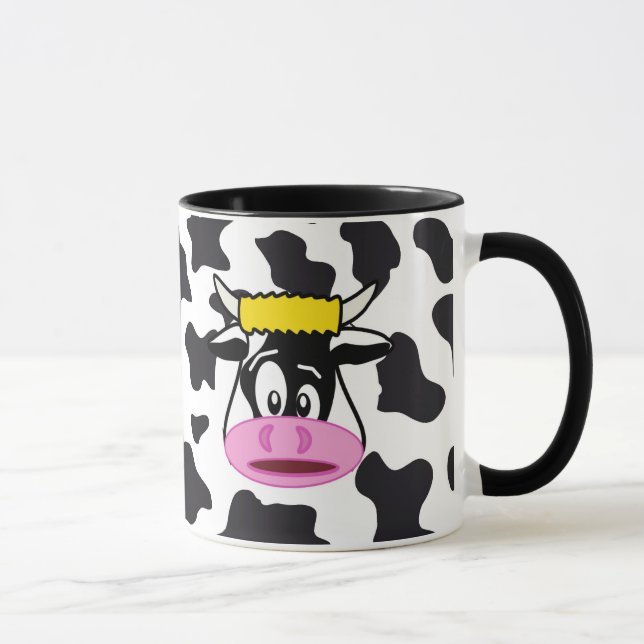 Mug Funny Crazy Cow Bull sur Dairy Cow Imprimer Motif (Droite)