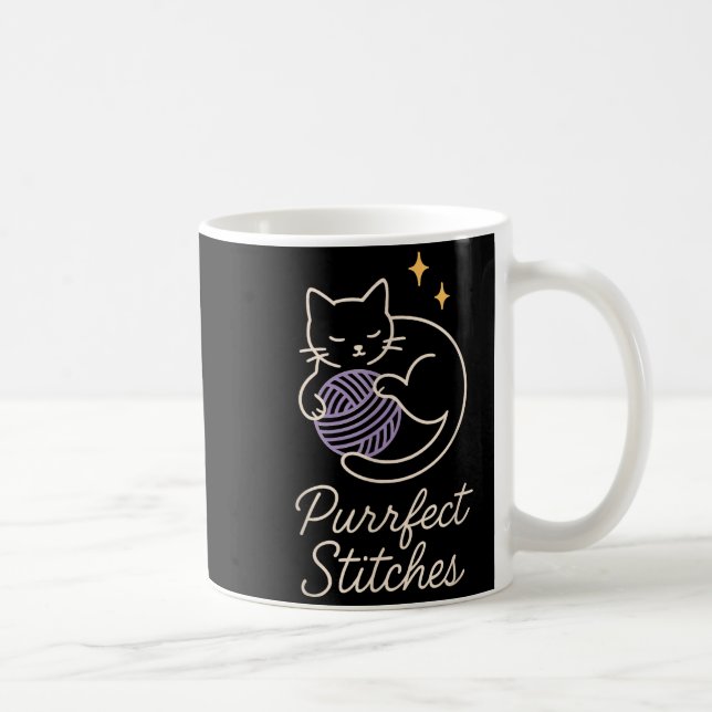Mug Funny Crochet Cat Mom Yarn Lover Pun Humor Handmad (Droite)