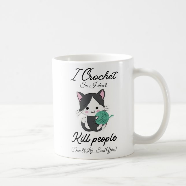 Mug Funny Crochet Quote Yarn Lover Design (Droite)
