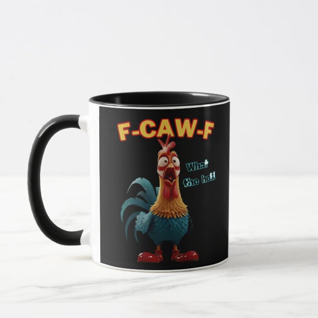 Mug Funny Crow F-Caw-F Humor Gothic (Gauche)