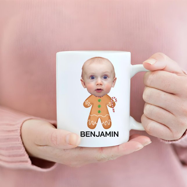 Mug Funny Custom Baby Face Photo Pain d'épices Noël (Créateur téléchargé)