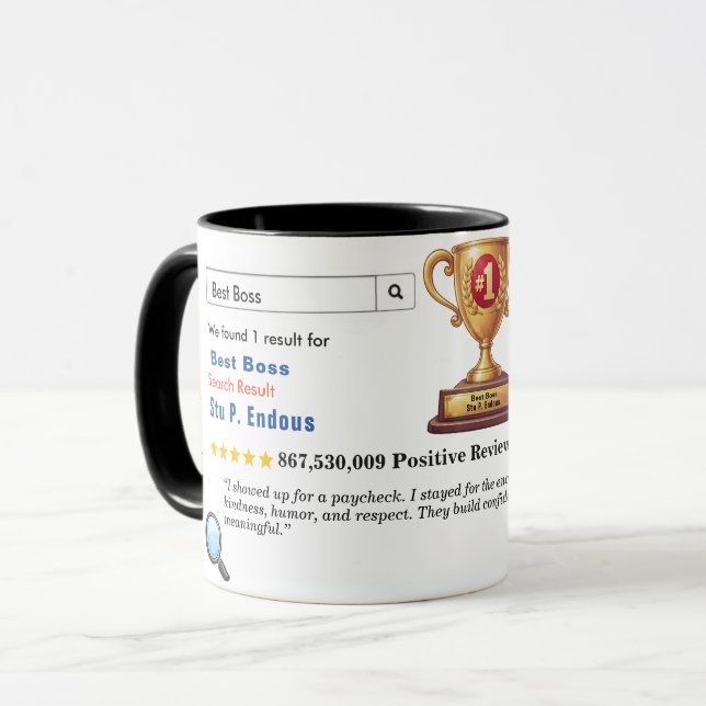 Mug Funny Custom Best Boss (Devant gauche)