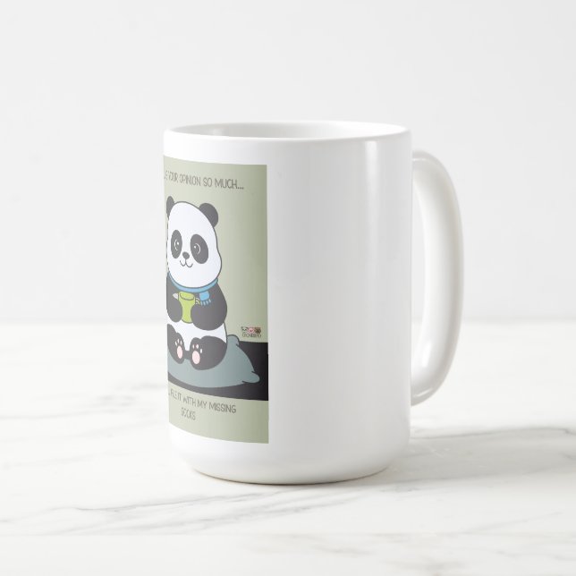 Mug Funny Custom Sarcastic Panda Opinion Coworker Gift (Devant droit)