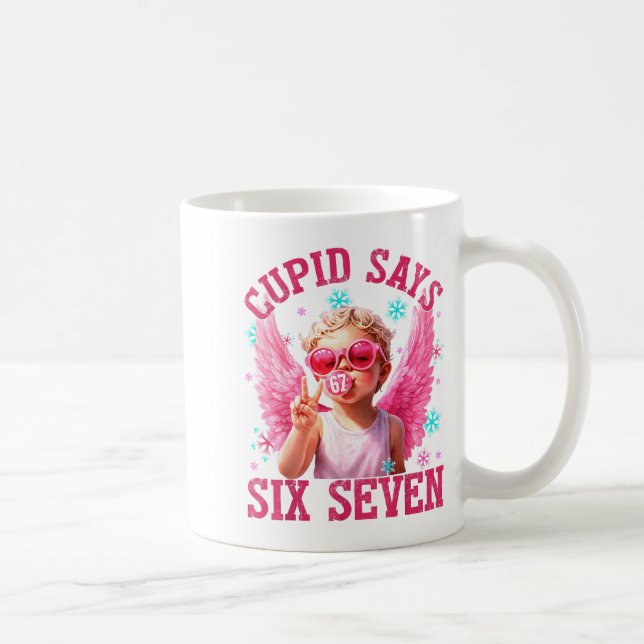 Mug Funny Cute Cud Says Six Seven Valentine's Day 67 M (Droite)