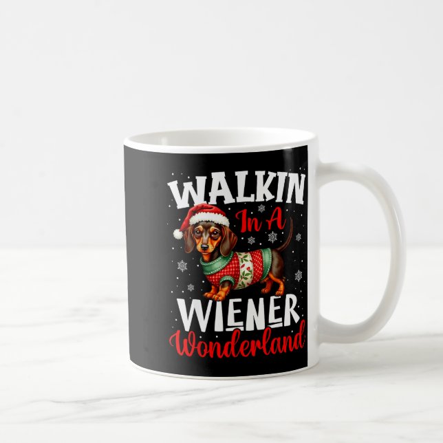 Mug Funny Dachshund Cute Christmas Dog Lover Walking I (Droite)