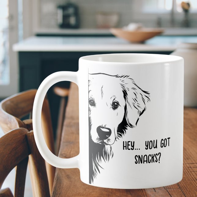 Mug Funny Dog Face & Snacks Dog Mom Humor (Créateur téléchargé)