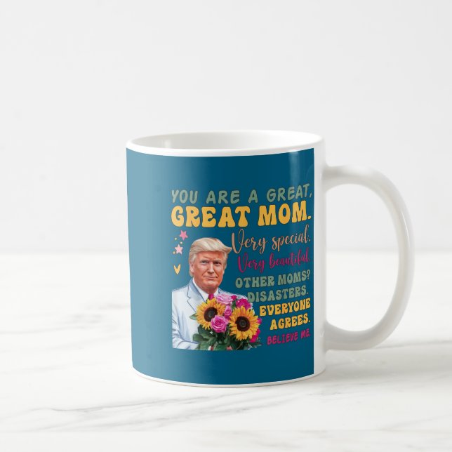 Mug Funny Donald Trump Mothers Day Hold Flower Funny Q (Droite)