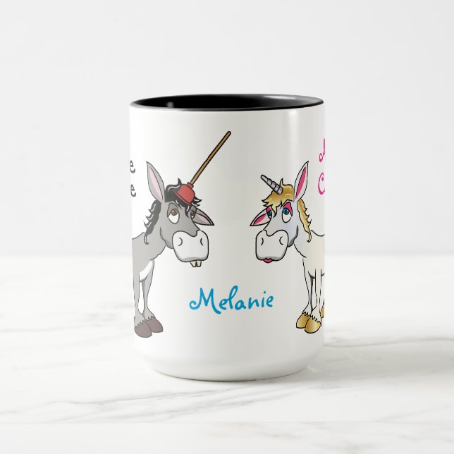 Mug Funny Donkey Unicorn Personnalisé (Centre)
