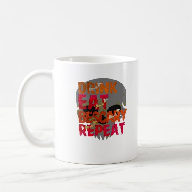 Mug Funny Drink Eat Be Scary Halloween Design Creative (Gauche)