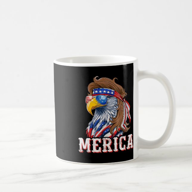 Mug Funny Eagle Mullet 4 juillet États-Unis Drapeau M (Droite)