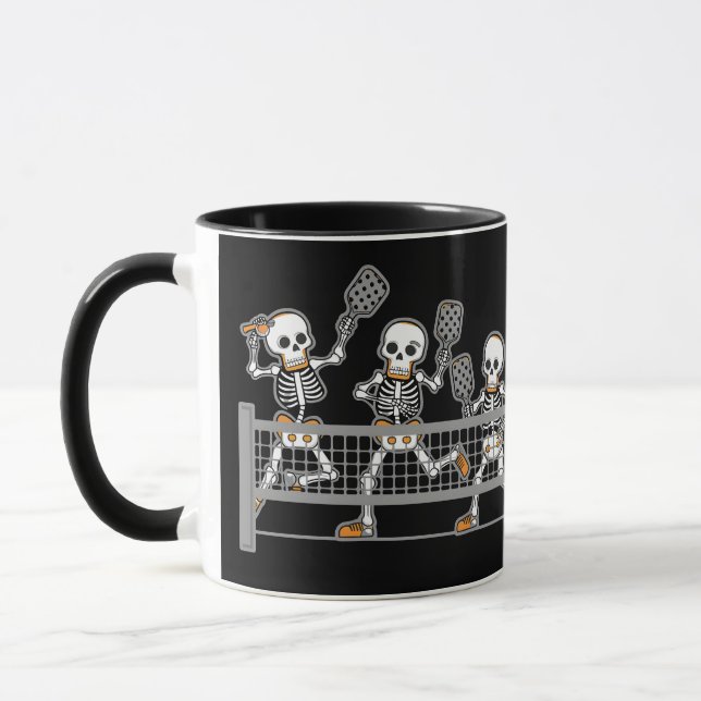 Mug Funny Éffrayant Trois Squelette jouer Pickleball c (Gauche)