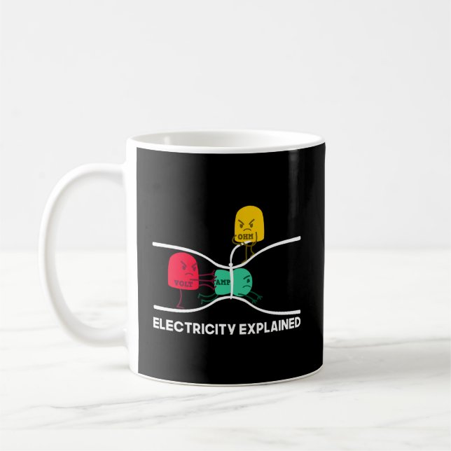 Mug Funny Electricity Expliqué Stuff I Enseignant Nerd (Gauche)