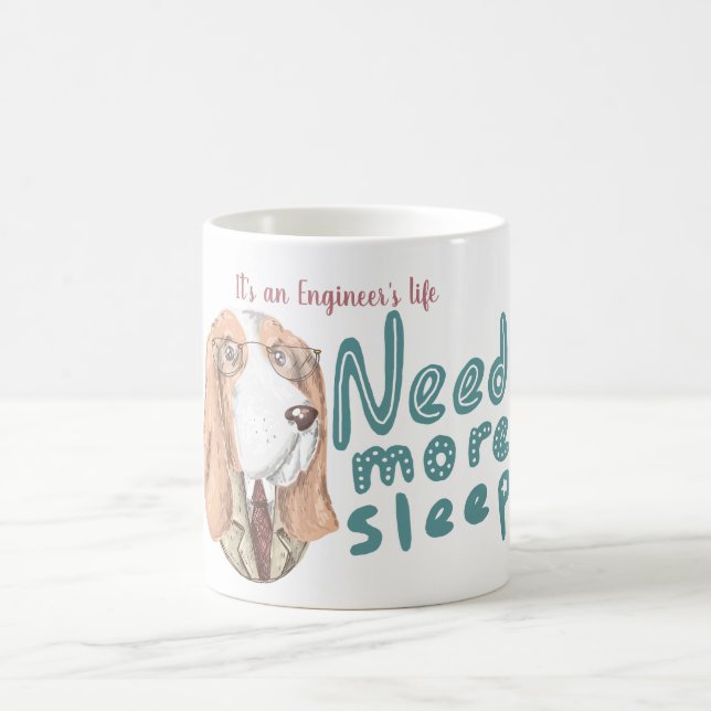 Mug Funny Engineers Life - Coon chien hound en Tweeds (Centre)