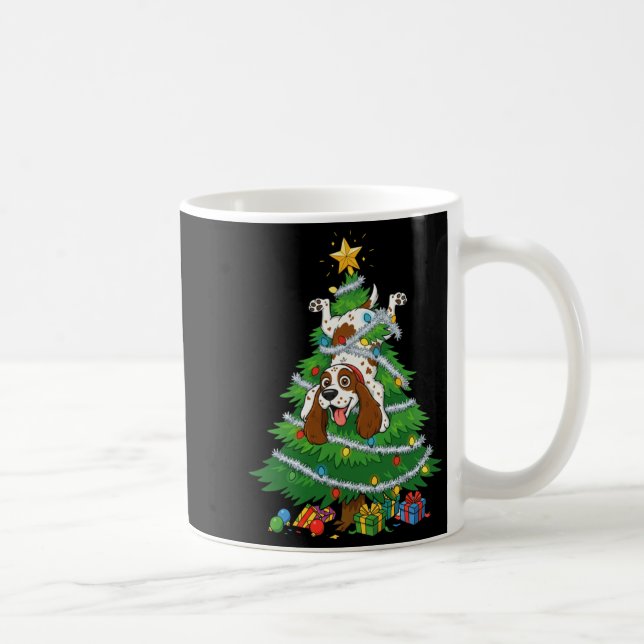 Mug Funny English Springer Spaniel Dog Christmas Tree  (Droite)