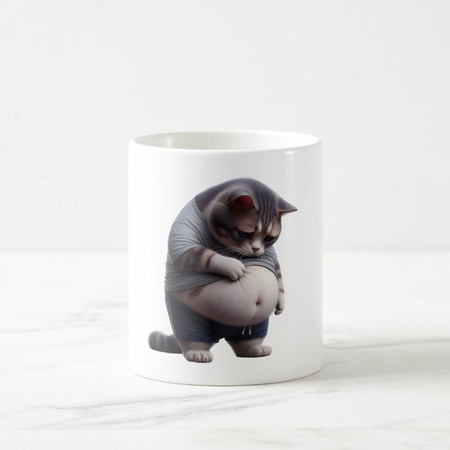 Mug Funny Fat Cat Chubby Chonk Cat Feline Pet Lovers (Centre)