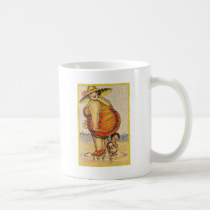 Mug Funny Fat Lady sur la plage