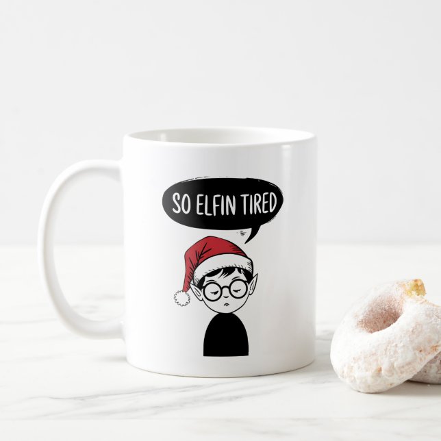 Mug Funny FEL Noël matin Stocker Stuffer (Avec donut)