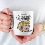 Mug Funny Feminist Pop Art Anti Patriarchy Quote Woman<br><div class="desc">Let's Take Down the Patriarchy gift. Cute retro pop art feminism design for a strong pro choice woman voting for female leadership in our country. Stand up for women's rights and female empowerment with this cool political humor cartoon that features a pretty blonde leader planning a women's march on a...</div>