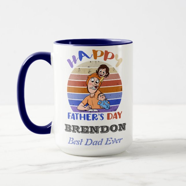 Mug Funny fête des pères personnalisée (Gauche)