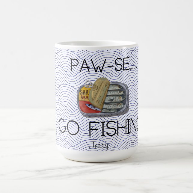 Mug Funny Fishing Gift PAW-SE GO PÊCHE (Centre)