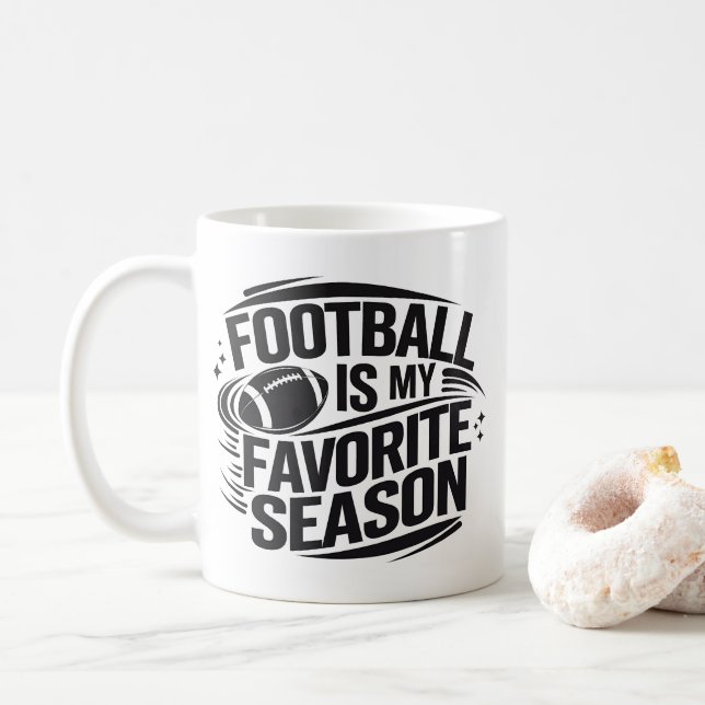 Mug Funny Football is My Favorite Season Player Coach (Avec donut)