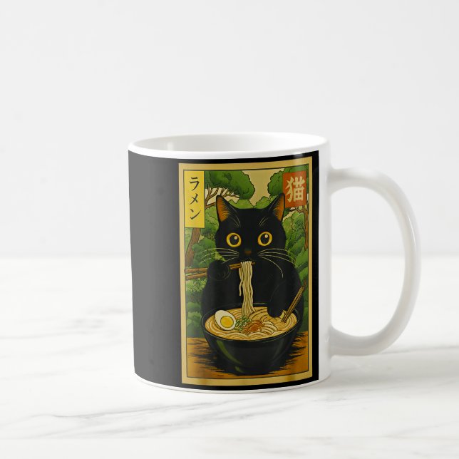 Mug Funny Forest Ramen Cat Japanese Noodle Kitten  (Droite)