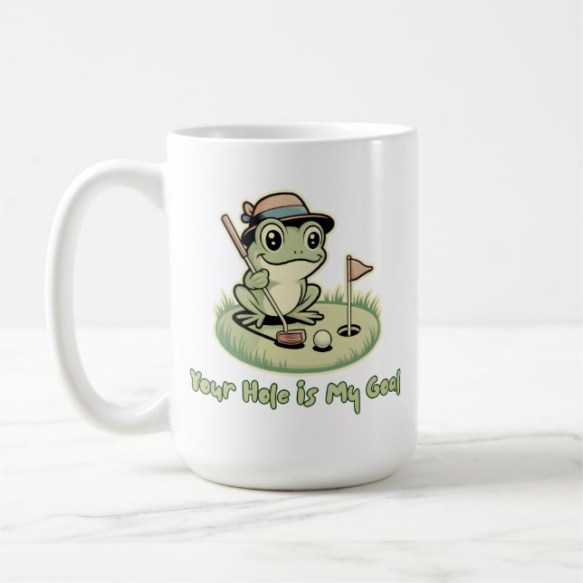 Mug Funny Frog Golf - Votre trou est mon objectif (Gauche)