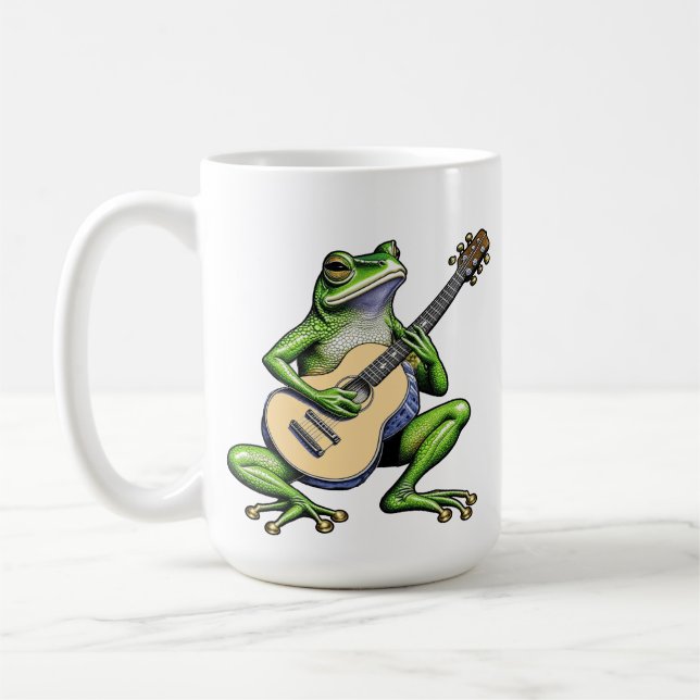 Mug Funny Frog Jouer de la guitare Personnalisée (Gauche)