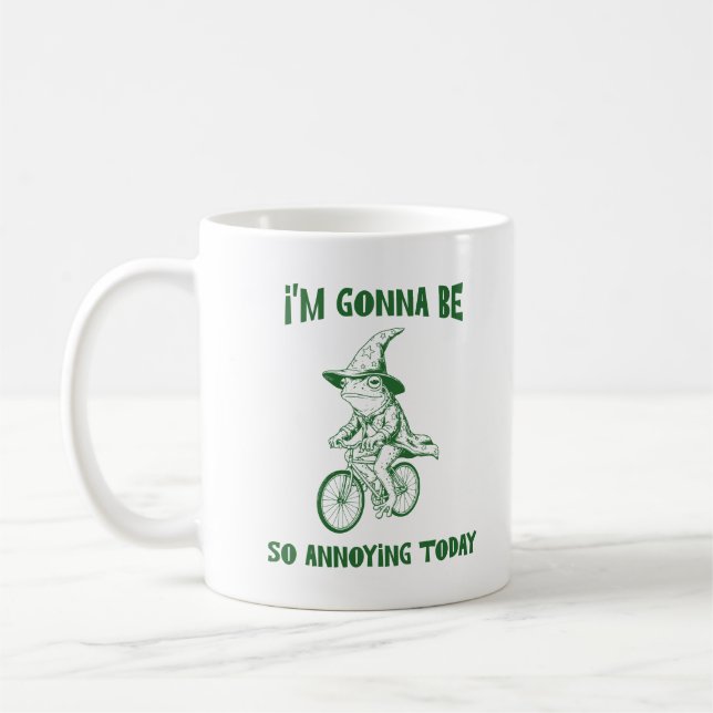 Mug Funny Frog Wizard Riding A Bicycle Sarcastic Quote (Gauche)