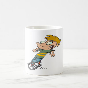 Mug Funny Garçon équitation monocycle