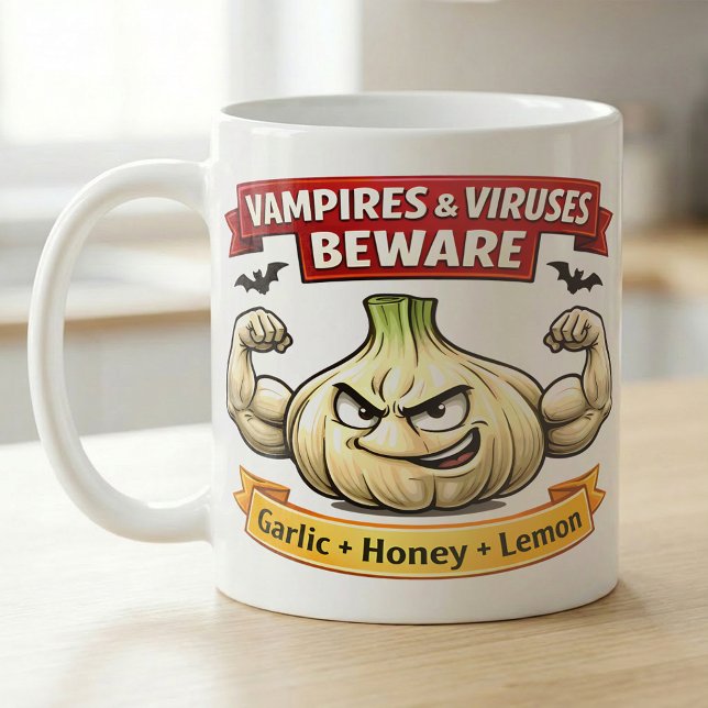 Mug Funny Garlic Warning for Spooky Season (Créateur téléchargé)