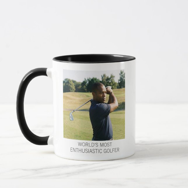 Mug Funny Golf Photo Custom Dad Enthusiastic Golfer (Gauche)