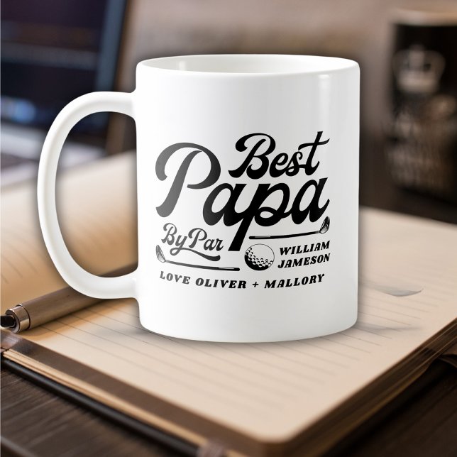 Mug Funny Golfer Best Papa Par Par Photo Fête des père (Créateur téléchargé)