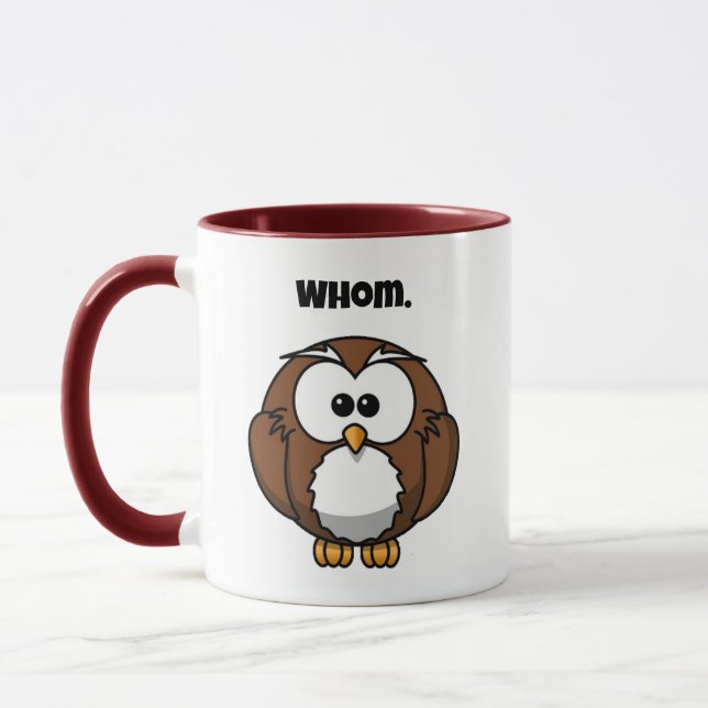 Mug Funny Grammar Owl Cartoon for Writers & Word Nerds (Gauche)